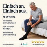 Einfach an, einfach aus: Reißverschluss-Kompressionsstrumpf am Morgen